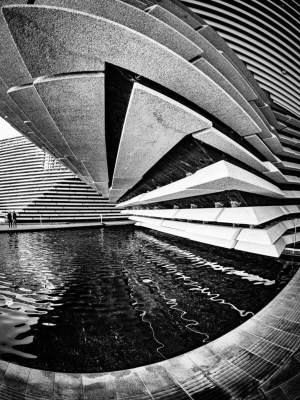 Fisheye view of the V&amp;A Dundee building, Dundee, Scotland. DM008