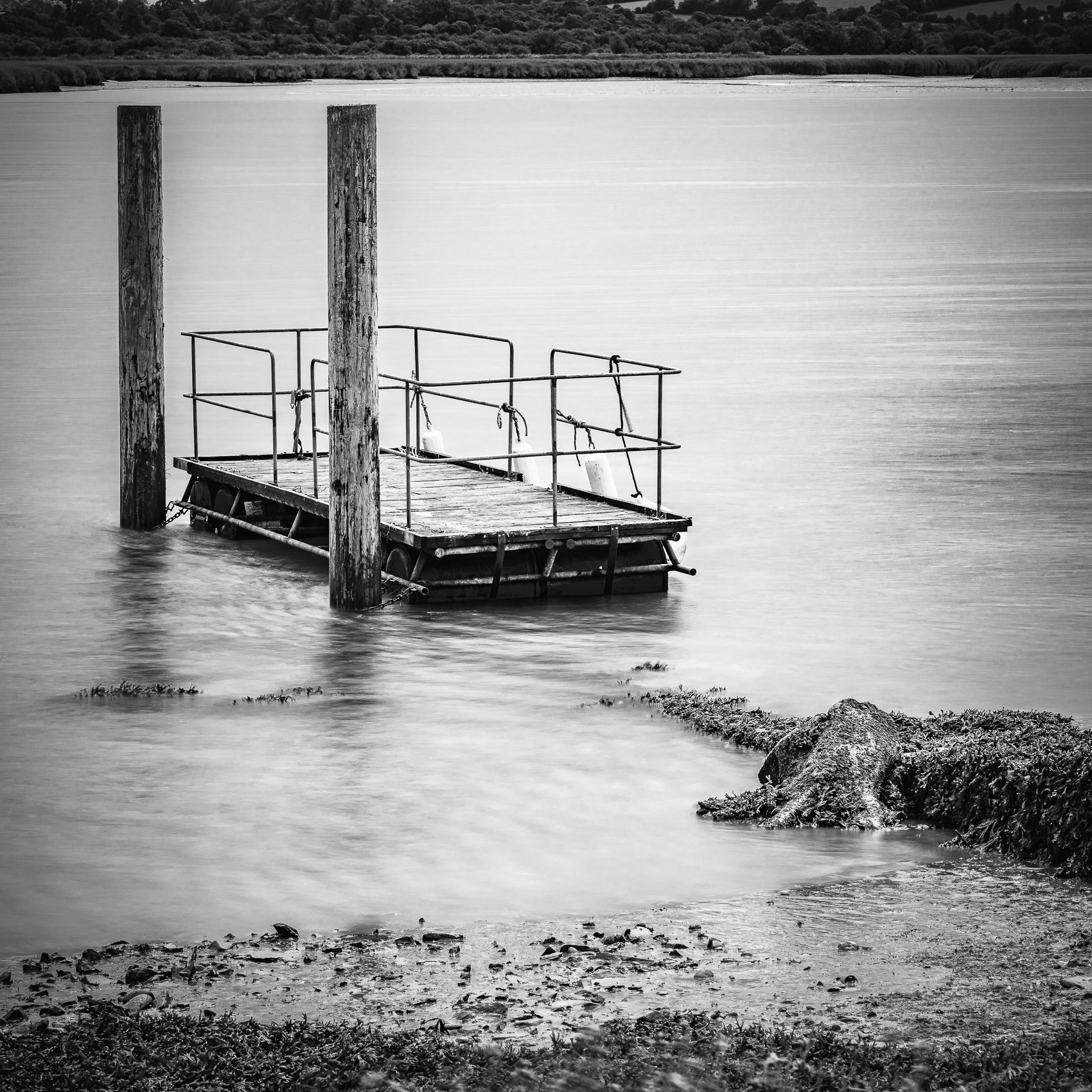 Floating dock on the River Blackwater at Newport East, County Cork, Ireland. BW011