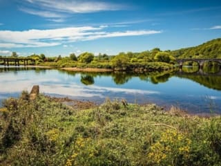 The bridges over the River Blackwater at Cappoquin, County Waterford, Ireland. BW014