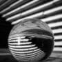 V&A Dundee building reflected in a glass sphere, Dundee, Scotland. DM016