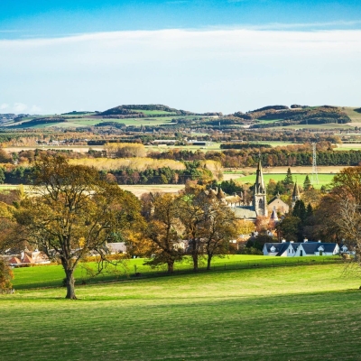 Autumn view over Falkland, Fife, Scotland.