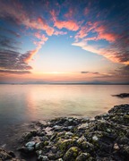 Sunset over the Firth of Lorn from Dunstaffnage, Argyll.
