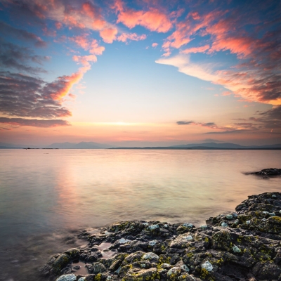 Sunset over the Firth of Lorn from Dunstaffnage, Argyll