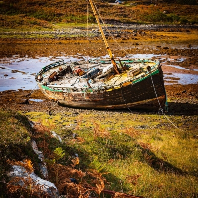 Abandoned Boat Culduie Applecross Scotland