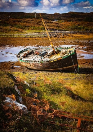 Abandoned Boat Culduie Applecross Scotland