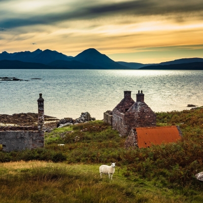 Abandoned Croft Houses At Coille Ghillidh Applecross Scotland