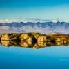 The Cuillins of Skye from a lochan near the Bealach na Ba, Applecross.