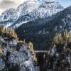 The Marienbrucke viewed from Neuschwanstein Castle, Bavaria, Germany.