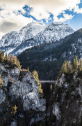 The Marienbrucke viewed from Neuschwanstein Castle, Bavaria, Germany.