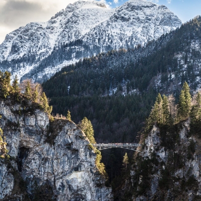 The Marienbrucke Viewed From Neuschwanstein Castle, Bavaria, Germany