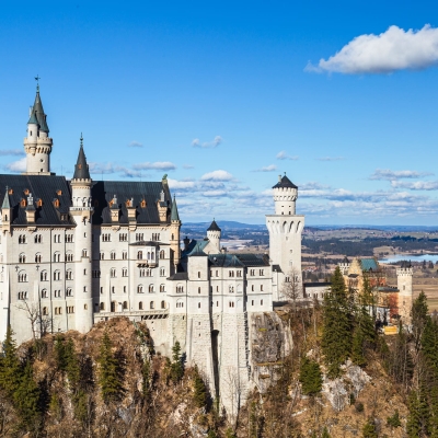 Neuschwanstein Castle From The Marienbrucke, Bavaria, Germany.