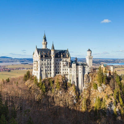 Neuschwanstein Castle And Schwangau, Bavaria, Germany.