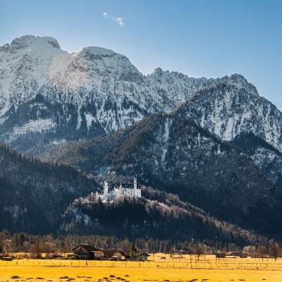 Neuschwanstein And The Sauling, Bavaria, Germany.