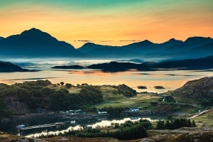 Sunrise Over Upper Loch Torridon From Applecross Wester Ross Scotland