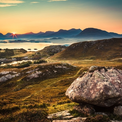 Sunrise Over Upper Loch Torridon From Applecross Wester Ross Scotland