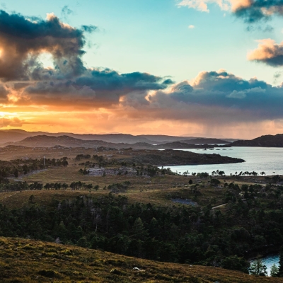 Sunset Over Applecross Loch Torridon Wester Ross Scotland