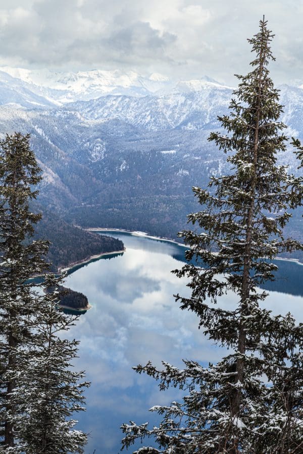 The Walchensee And The Austrian Alps From The Herzogstand, Bavaria, Germany.