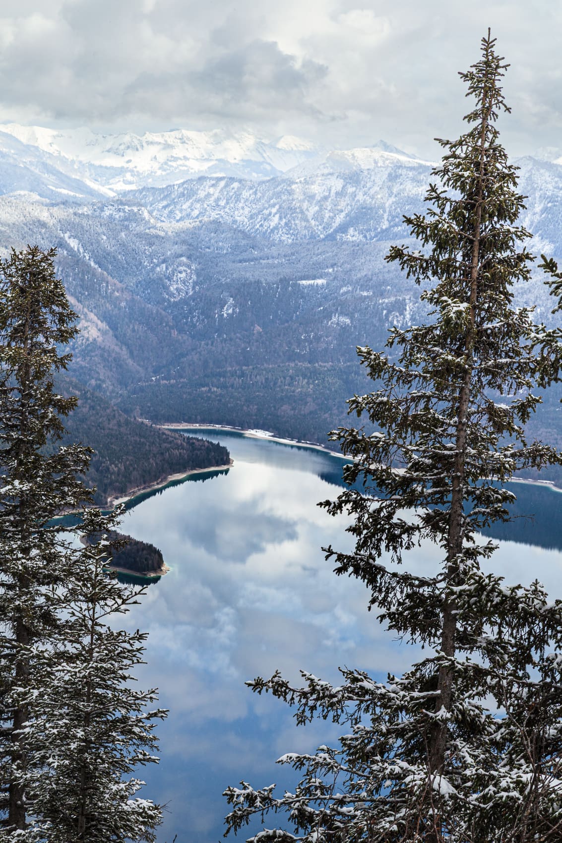 The Walchensee And The Austrian Alps From The Herzogstand, Bavaria, Germany.