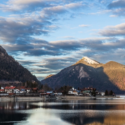 Walchensee And The Jochberg, Bavaria, Germany.